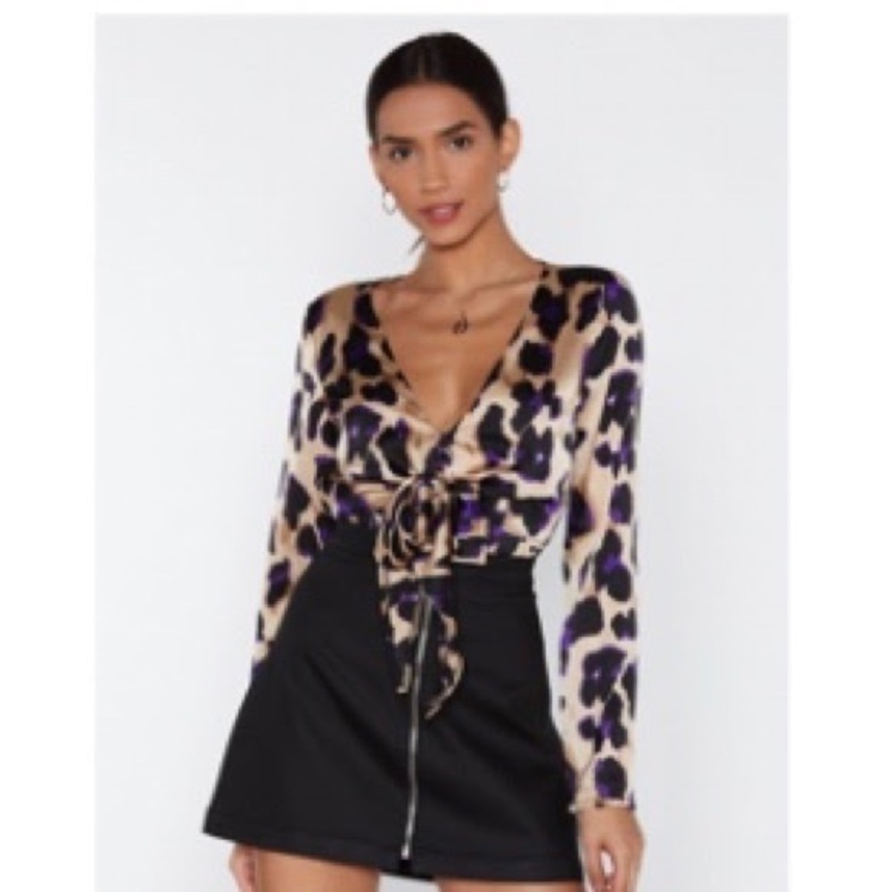 NWT Nastygal Leopard print bodysuit